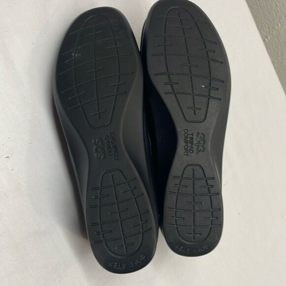 SAS Mary Janes EZ Strap Black Leather Walking Shoes - Picture 7 of 9